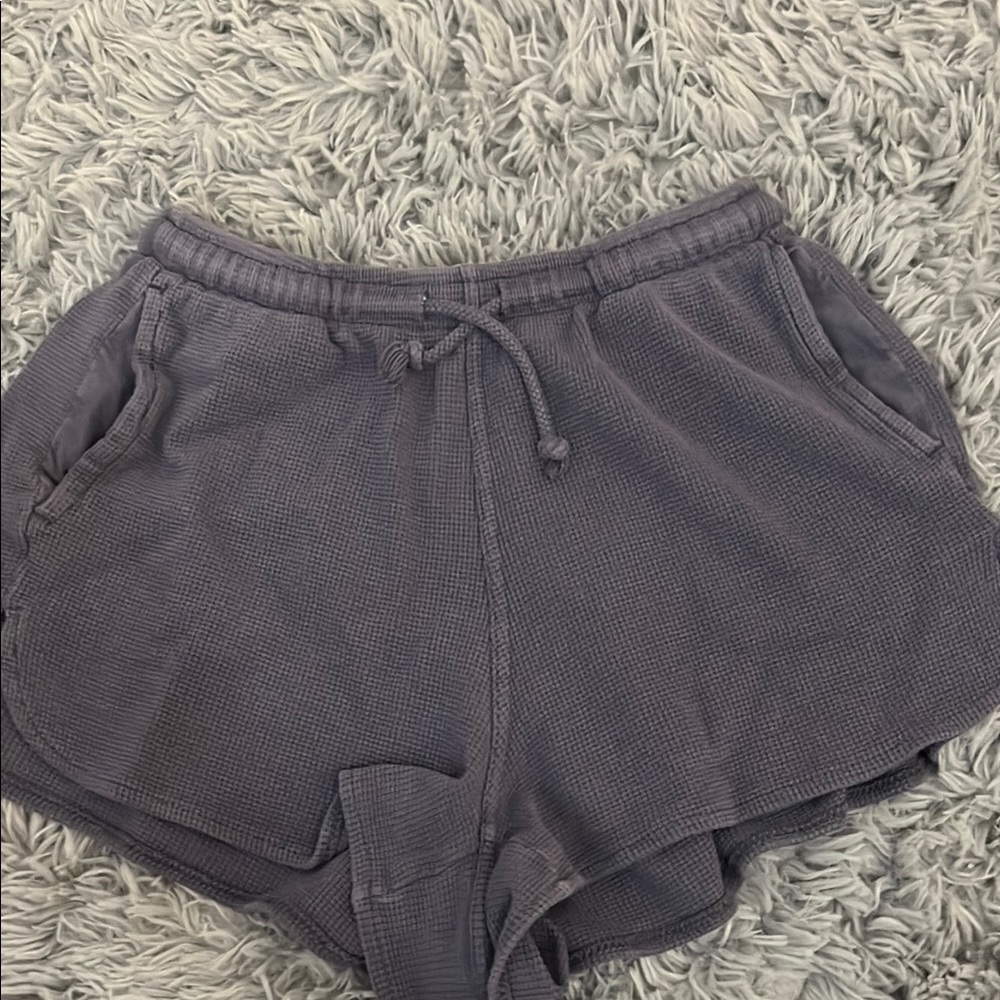 Brandy Melville grey/blue shorts with Drawstring Waist